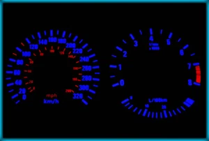 G024 BMW E30 non-M3 82-94 EU 320KMH WHITE/BLUE Plasma Glow Cluster Gauges Dials - Picture 1 of 8