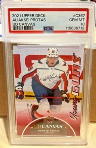Aliaksei Protas 2021 Upper Deck Canvas Young Guns PSA GEM MINT 10 - Picture 1 of 2