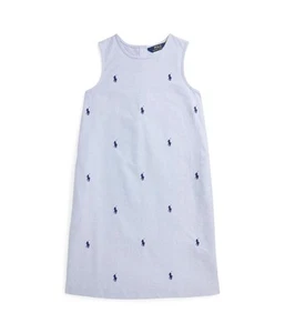 Girl's Dresses Polo Ralph Lauren Kids Polo Pony Cotton Oxford Dress (Big Kid) - Picture 1 of 3
