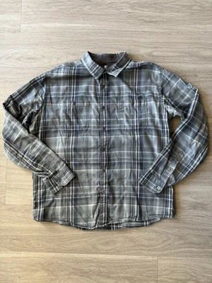 Kuhl Fugitive 格子法兰绒衬衫长袖纽扣户外远足大号 7202 — 第 1/4 张图片