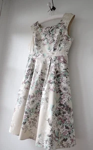 BHS Fit and Flare 50's Style Knee Length Cotton Occasion Dress UK 14/16 BNWOT - Picture 1 of 15