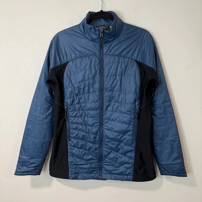 Ibex Women's Wool Aire Jacket Hybrid Puffer Blue Navy Medium Full Zip Insulated - Image 1 of 4