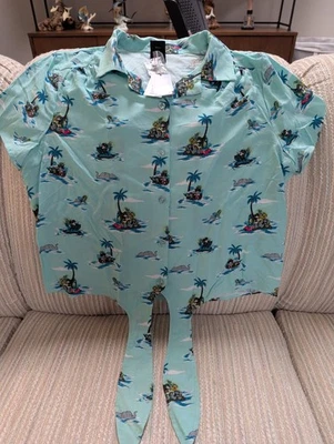 Camiseta tejida con corbata frontal de Mickey Mouse Safari NUESTRO UNIVERSO de los parques de Disney M para mujer Foto 1 de 3