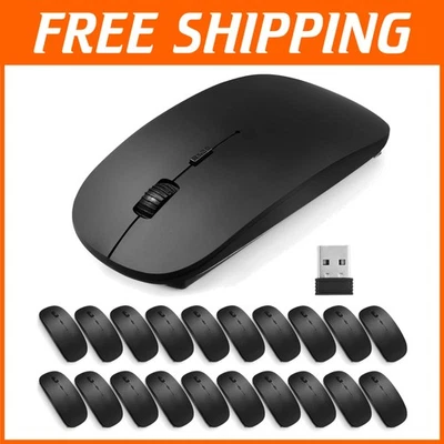 20-Pack Black Wireless Mice, 3 DPI Levels - Image 1 of 4