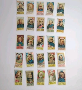 Generali della Guerra Civile Tabacco Set 25 Carte NOSTALGIA RISTAMPA Recluta Sigaretta - Foto 1 di 4