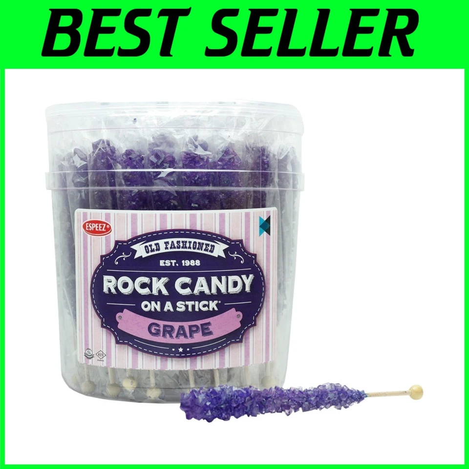 Large Rock Candy Sticks - Purple Grape Flavored - Image 1 of 4
