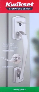 Kwikset Prescott 815PTHXTNL 15 Front Door Handle - Satin Nickel NEW - Picture 1 of 3