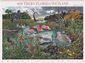 SELLO US SCOTT 4099 "Humedal del Sur de Florida - Panel de 10" 39 CENTAVOS 2006 MNH - Imagen 1 de 1