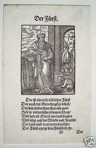 Fürst Schloß Krone Hund  echter alter Holzschnitt von Amman 1568 - Picture 1 of 1