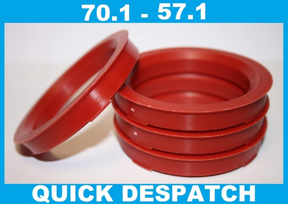 4 X 70.1 - 57.1 ALLOY WHEEL LOCATING HUB SPIGOT RINGS FIT SKODA FAVORIT - Image 1 of 1