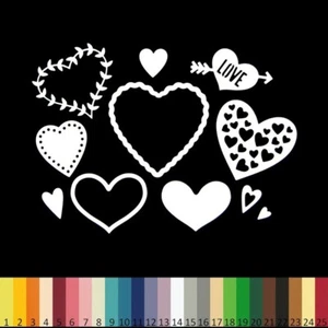 Papierschnitte _ SET HERZEN Farbauswahl _ Die cut scrap carterie embellissem - Bild 1 von 27