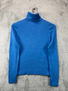 The Limited Top Shirt Womens XS Blue Stretched Ribbed Turtleneck Long Sleeve - Picture 1 of 6