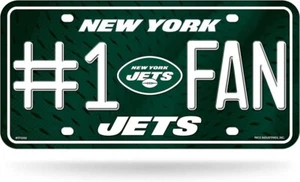 NEW YORK JETS #1 FAN Targa Metallo Ufficiale NFL - Foto 1 di 1