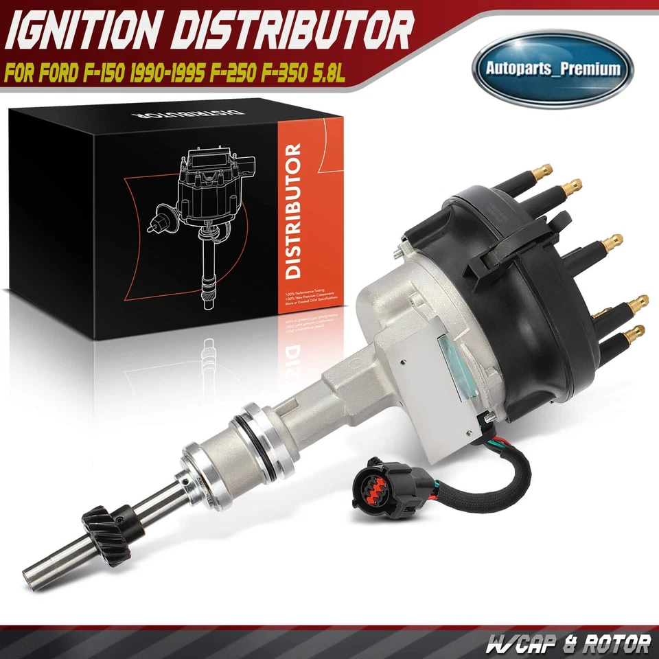 Distribuidor de ignição com tampa e rotor para Ford F-150 1990-1995 F-250 F-350 V8 5.8L - Imagem 1 de 4