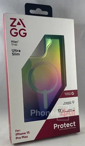 ZAGG Milan Snap Case For iPhone 15 Pro Max- Iridescent (MagSafe) Brand NEW - Picture 1 of 7