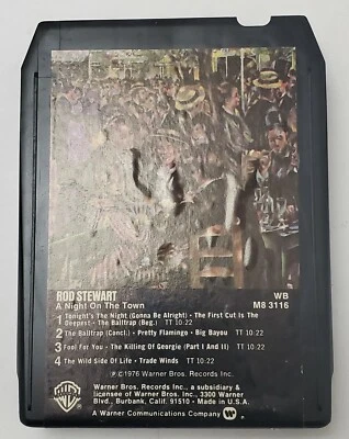 ROB STEWART A NIGHT ON THE TOWN 8-TRACK TAPE 1976 WARNER BROTHERS RECORDS - Image 1 of 4