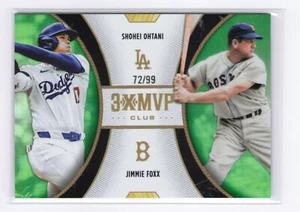 2025 Topps Welcome to the Club 3xMVP Shohei Ohtani / Jimmie Foxx (72/99) Green - Picture 1 of 2