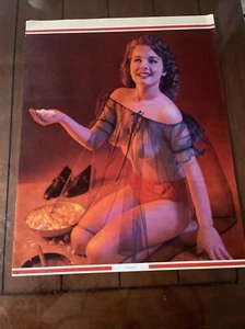 Vintage Nude Glamour Girl Pinup Girl Calendar Print. 34 X 16 - Bild 1 von 3