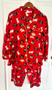 Kim Rogers CHRISTMAS Pajamas Intimates Red Scottish Terrier Scottie Dog LARGE - Picture 1 of 11