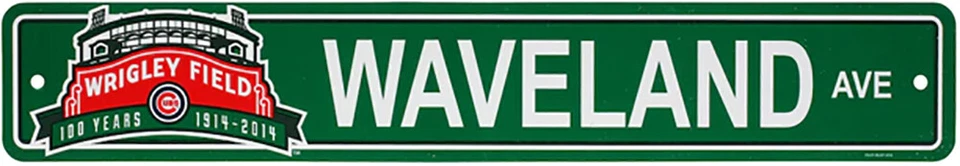 Waveland Avenue 100 Years Street Sign Plastic 4" X 24" - Image 1 of 1