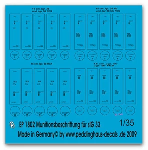 Peddinghaus 1802 1/35 Munitionsbeschriftung pour Sig 33 - Photo 1 sur 1