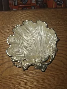 Art Deco Style Metal Clamshell Footed Trinket - Picture 1 of 7