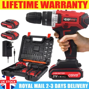 Cordless Hammer Drill Set Electric Impact Driver Screwdriver + 2 x 21V Battery - Picture 1 of 14