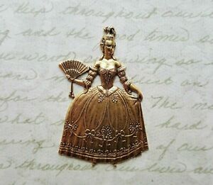 Large Brass Marie Antoinette Stamping x 1 - 9045SG.