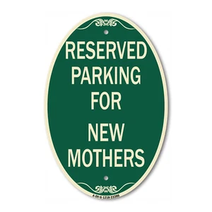 Designer Sign Parking Reserved for New Mothers 12" x 18" Metal Sign - Picture 1 of 4