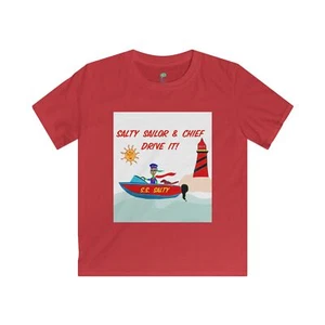 Salty Sailor and Chief "Drive it!" - Kids Softstyle Tee - Picture 1 of 13