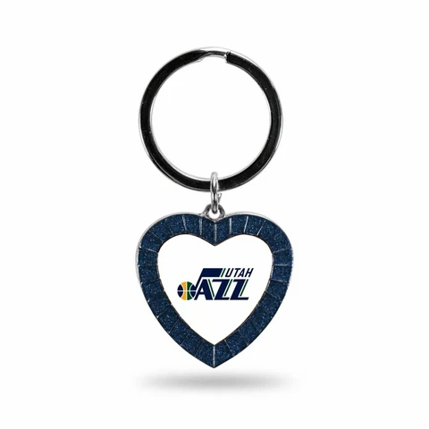 Utah Jazz Metal Keychain Color Rhinestone Heart Decal Emblem Basketball Cover