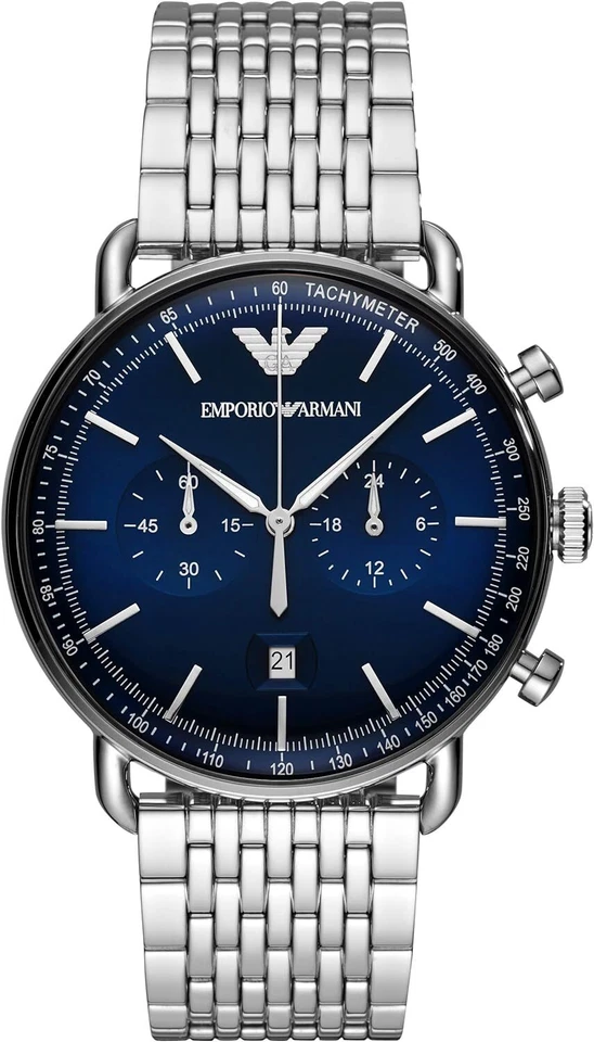 Emporio Armani Aviator Chronograph Quartz Blue Dial Men's Watch AR11238 43mm