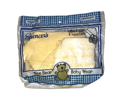 Gorra y botines bebé Spencers bebés recién nacido amarillo y blanco nuevo de colección Foto 1 de 4