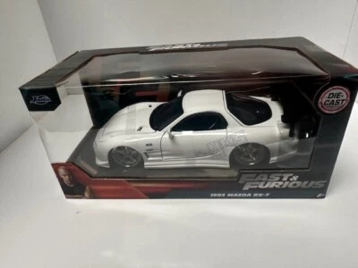 Jada 1/24 F&F 1993 Mazda RX-7 FD3S HKS Blanc - 32607 Boîte Endommagée - Photo 1/4