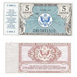 Military Payment Certificate Series 472 5 Cents Korea Era 1948-51 Unc #151 - Picture 1 of 1