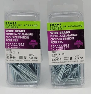 2 piezas- Hillman ALAMBRE BRADS 1-1/4 × 16 GALVANIZADO 532638 NUEVO - Imagen 1 de 4
