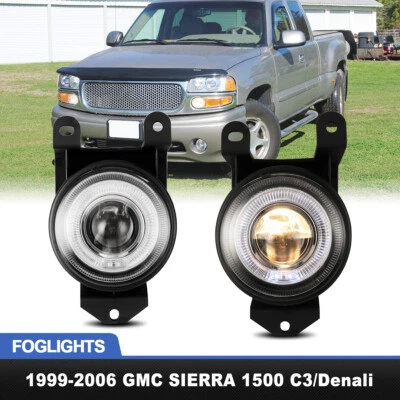 Fog Lights For 01-05 GMC Yukon Denali Factory Replacements Halo Lamps Clear Lens Foto 1 de 4