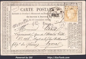 FRANCE N°59 SUR LETTRE CONVOYEUR DE STATION BRASSAC LES MINES LIGNE 180 NIM.CL. - Picture 1 of 2