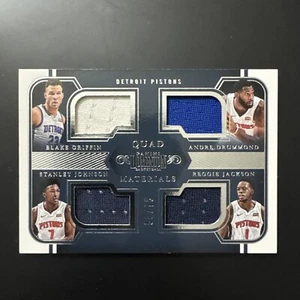 2017-2018 Detroit Pistons Quad Materials #50/75 Griffin,Johnson,Drummond,Jackson - Picture 1 of 7