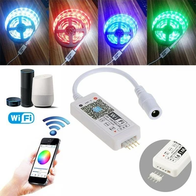 Smart WiFi APP Control Controller For RGB Color LED Strip Light Google Home - Image 1 of 4