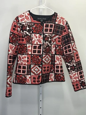 Blazer chaqueta para mujer Silkland 100 % seda forrada negro blanco rojo, talla M. 1F Foto 1 de 4