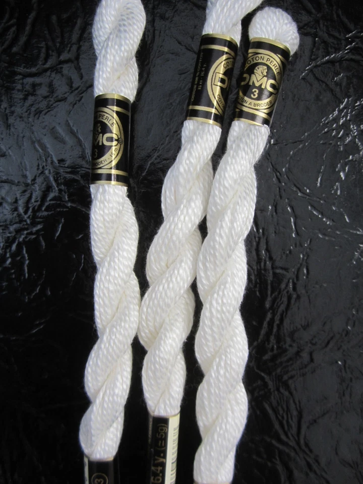 DMC Cotton Perle #3 "BLANC"  Classic White Embroidery Floss Thread 15.4 yards - Image 1 of 2