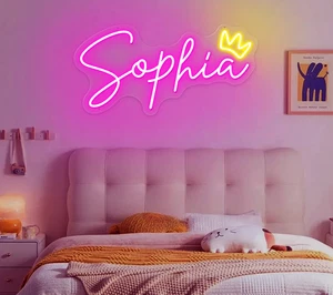 Individuelles Leuchtreklame personalisiert Name LED Licht für Kinderzimmer Geburtstag Geschenk - Bild 1 von 16