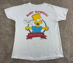 Camisa de colección Bart Simpson para hombre XL Radical Dude Don't Have a Cow puntada única - Imagen 1 de 9