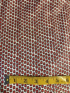 VTG Red Square On White Ground Fabric By The Yard 60 Wide Cotton Poly Blend - Picture 1 of 5