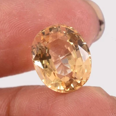 Makelloser 8,25 ct natürlicher gelber Turmalin ovale Form loser Edelstein - Bild 1 von 4