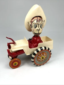 Vintage 1950's MARX Sheriff Sam Whoopee Cowboy Wind Up Crazy Car WORKS! - Picture 1 of 7