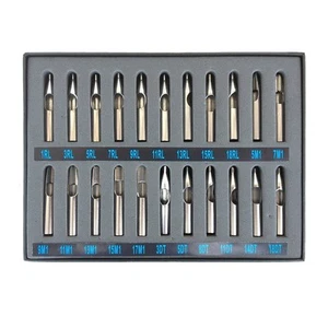 22 pz 304 kit punta tatuaggi acciaio inox set macchina pistola professionale ugello - Foto 1 di 6