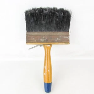 Pincel de Pintura Vintage Cerdas Puras 4" Banda de Cobre Antigua Emulsión Pintores Herramienta - Imagen 1 de 24