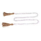 Farmhouse Rustic Wood Bead String Retro Wood Beads Garland With Tassels For